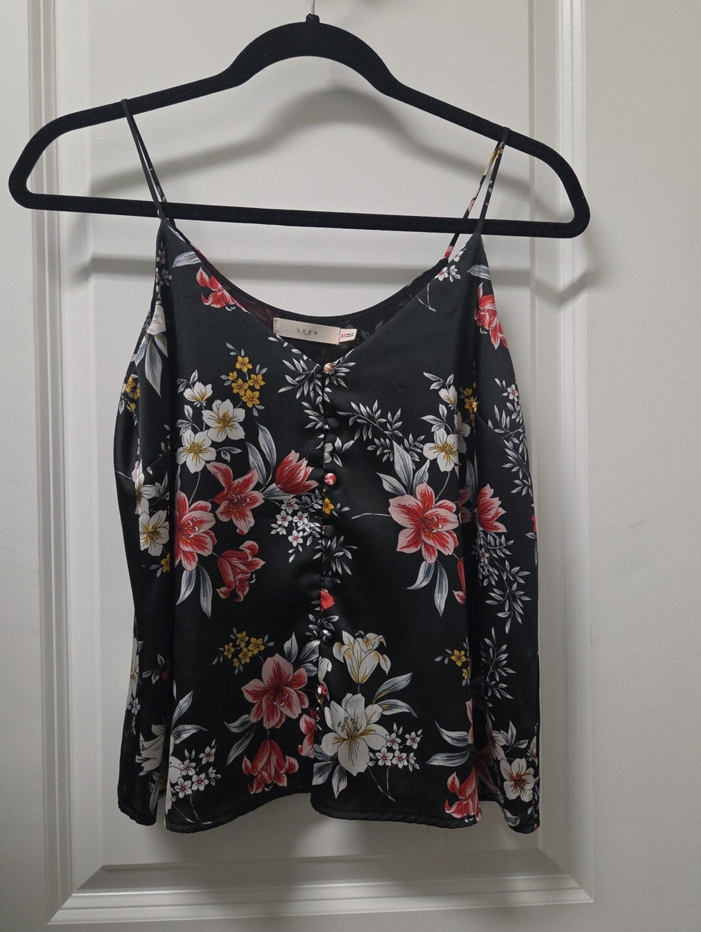 LUSH Floral Satin Cami Top